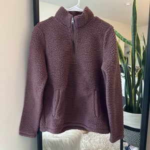 A&F sherpa quarter zip